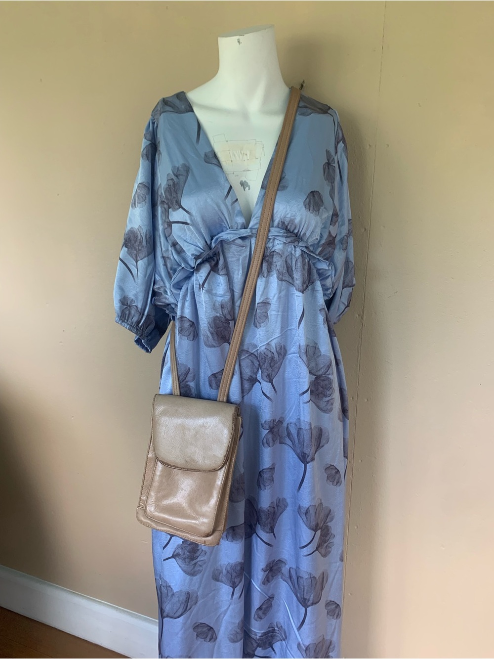 Vintage 90s Tan Leather Crossbody Bag | Tignanello Rectangular Purse - Picture 6 of 8